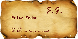 Pritz Fedor névjegykártya